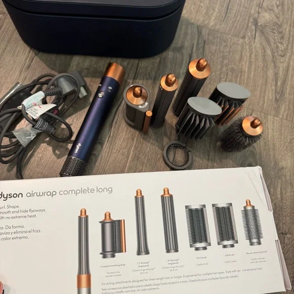 Dyson airwrap Blue and Copper Hair Styling Set long compete set multi styler - Picture 7 of 16